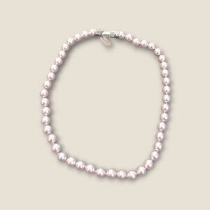 Kissaka Pink Faux Pearl Necklace
